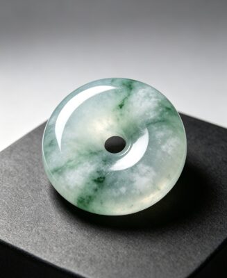 Jadeite Peace Buckle Pendant · Floating Green