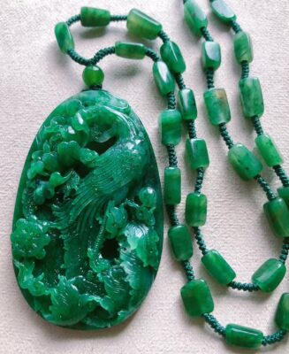 Jadeite Dragon Plaque Necklace