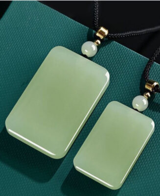 Hetian Jade Plain Tablet Pendant · Pair