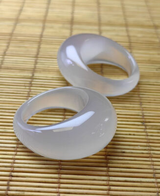 Grey White Jade Bangle · Set of 2