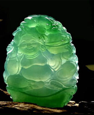 Jadeite Buddha Charm · Green
