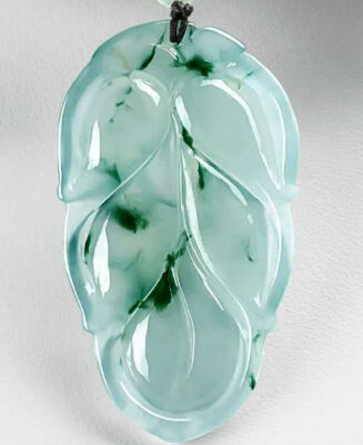 Jadeite Leaf Pendant · Floating Flower